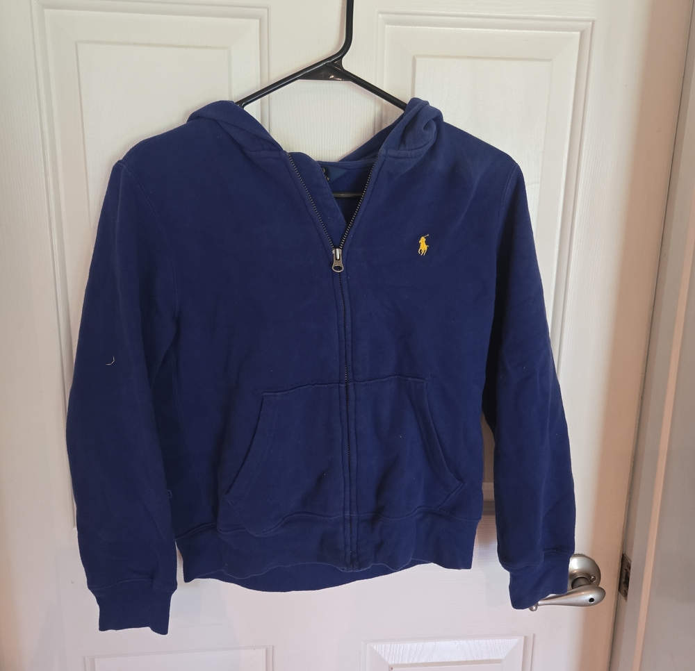 Ralph Lauren Royal Blue Zip Hoodie with Yellow Pony